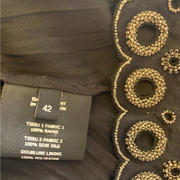 Isabel Marant Dress With Beaded Flutter Sleeve Dress $3200 NWT Size L - Picture 13 of 15